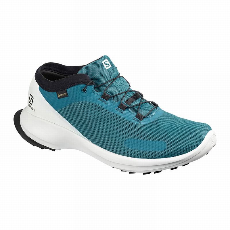 Salomon Singapore Mens Trail Running Shoes - SENSE FEEL GTX Blue | 12698-PIVK